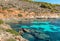 View of Cala Fredda beach on the Levanzo island in the Mediterranean sea of Sicily.
