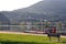 View of Calceranica al Lago seen from the shores of Lake Caldonazzo. Trentino Alto Adige