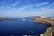 View of Caldera from the main island of Santorini archipelago in Greece