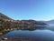 View of Caldonazzo Lake and blue sky . Italy