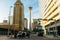 view of Calgary downtown on Centre Street showing tall corporate office skyscrapers. canada - sep 2019