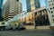 view of Calgary downtown on Centre Street showing tall corporate office skyscrapers. canada - sep 2019