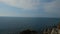 View of the calm Ligurian sea, Genoa Nervi area, one of the most beautiful places in Liguria