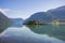 The view of the calm waters of Barsnesfjorden, the innermost part of the fjord arm Sogndalsfjorden near the Sogndal municipality