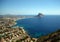 view of Calpe bay in the touristic Calpe city in Alicante, Spain