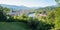 View from calvary hill to old town Bad Tolz, bavarian mountains