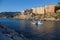 View of Camogli marina, Genoa, Italy.