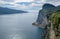 View on Campione del Garda town and Garga Lake from Terrazza del Brivido viewpoint