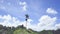 View of the Campuhan Ridge Walk, Green Hill, Palm Tree and Jungle in Ubud, Bali