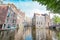 View of Canals, Houses and Boats in Amsterdam, Holland, Netherlands
