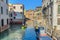 View of Canals Rio de Santa Fosca and Rio Del Servi in Venice. Italy