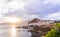 View of Canical, a town in the Madeira island, Portugal, at sunset