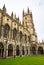 View of Canterbury Cathedral building from the cloisters England