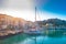 View Of Cap Canaille And Boats In The Port During Sunny Day-Cassis
