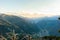 View from Cap de Rep towards Engolasters, you can also see the city of Encamp and Andorra La Vella, Andorra