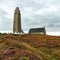 View of the Cap Levi lighthouse and heath on the north coast of Normandy in France