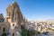 View of Cappadocia city skyline in Cappadocia, Turkey