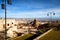 View on Cappadocia rock houses, caves and ruins in Goreme in Anatolia, Turkey. Ruins of an ancient city. The concept of the