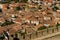 View on Carcassonne village roofs