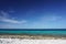 View of the Caribbean Sea from a rocky beach on the island of Bonaire