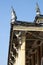 View of carved and painted garuda roof struts at Wat Kandal