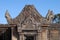 View of carved pediment and lintel over Gopura III entrance a the 11th century Preah Vihear Temple