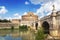 View of the Castel Sant`angelo or Mausoleum of Hadrian and Ponte Sant`angelo