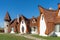 View of the Castelul de Lut Valea Zanelor fairy tale castle and hotel in central Romania