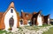 View of the Castelul de Lut Valea Zanelor fairy tale castle and hotel in central Romania