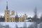 View of the castle BIP gloomy December day. Pavlovsk