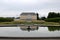 View of the castle from the center of Bruhl garden in Germany