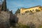 View on the castle of the city of Brescia on a sunny winter day