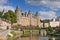 View of the castle of the city of Josselin in Bretagne France