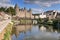 View of the castle of the city of Josselin in Bretagne France