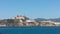 View of The Castle of Ibiza Spain from the sea and ocean