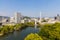 View from castle on the Japanese city of Hiroshima