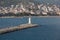 The view from the castle on the Ligthouse. Alanya,