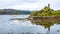 View of Castle Maol, a ruined castle located near the harbour of the village of Kyleakin, Isle of Skye, Scotland