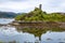 View of Castle Maol, a ruined castle located near the harbour of the village of Kyleakin, Isle of Skye, Scotland