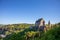 View of the castle in the mountains. Vianden. Luxembourg