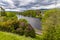 A view from the castle over the River Ness towards the Ness Islands in Inverness, Scotland