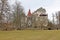 View of castle with park. Czech Republic. Europe.