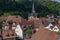 View from the castle ruins to the old town of Eppstein, Hesse, Germany
