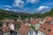 View from the castle ruins to the old town of Eppstein, Hesse, Germany