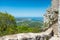 View from castle Socerb to adriatic sea with city Muggia