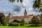 View of a castle in Telc from a public park