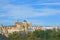 View on the castle, trees and blue sky