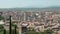 View of Catalonian Girona. Antique Spanish city. View from fortress wall. Roofs of buildings of small town