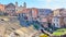 View of Catania in Sicily with ancient roman theater