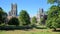 View of the Cathedral from Cherry Hill Park in Ely, Cambridgeshire, Norfolk, UK